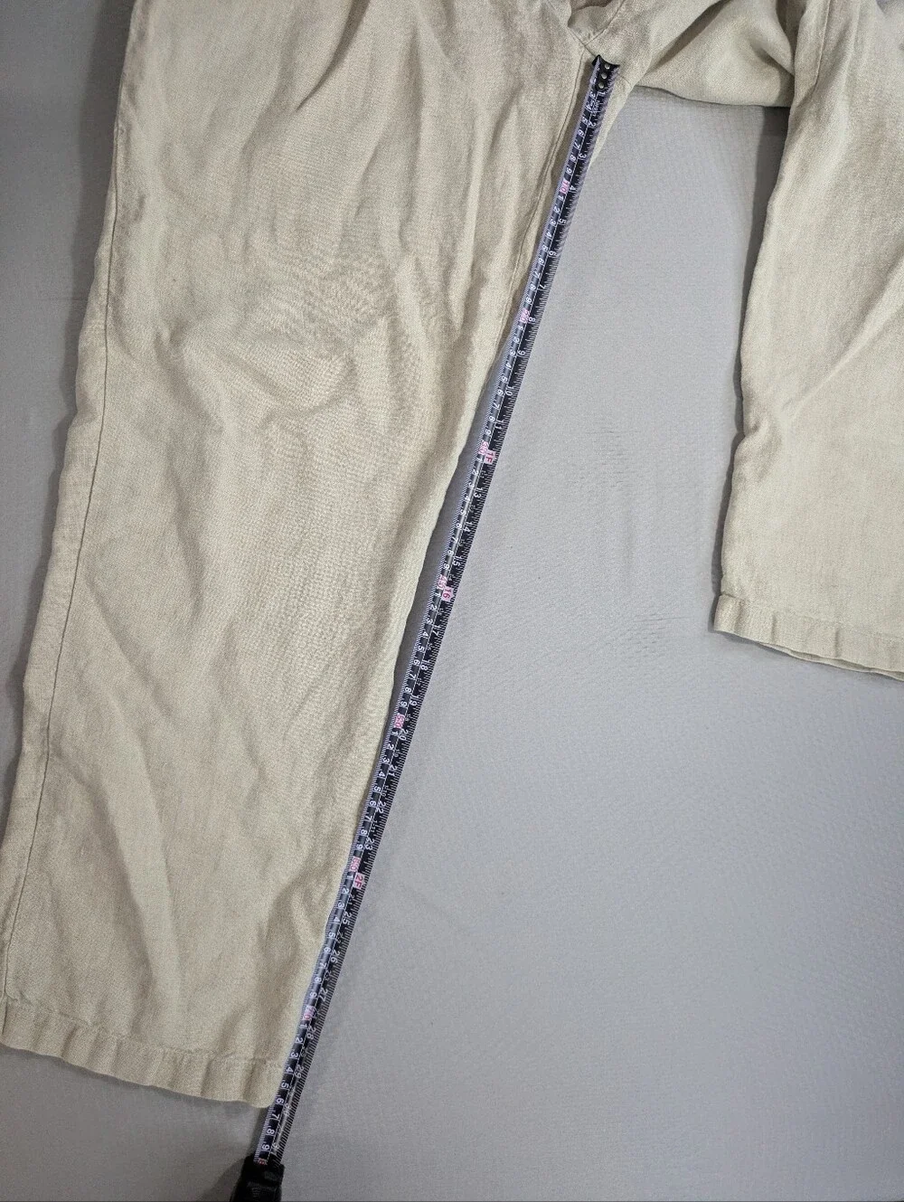 Eddie Bauer 100% Linen Pants Men’s 34x30 Beige Pleated Chino Coastal Old Money